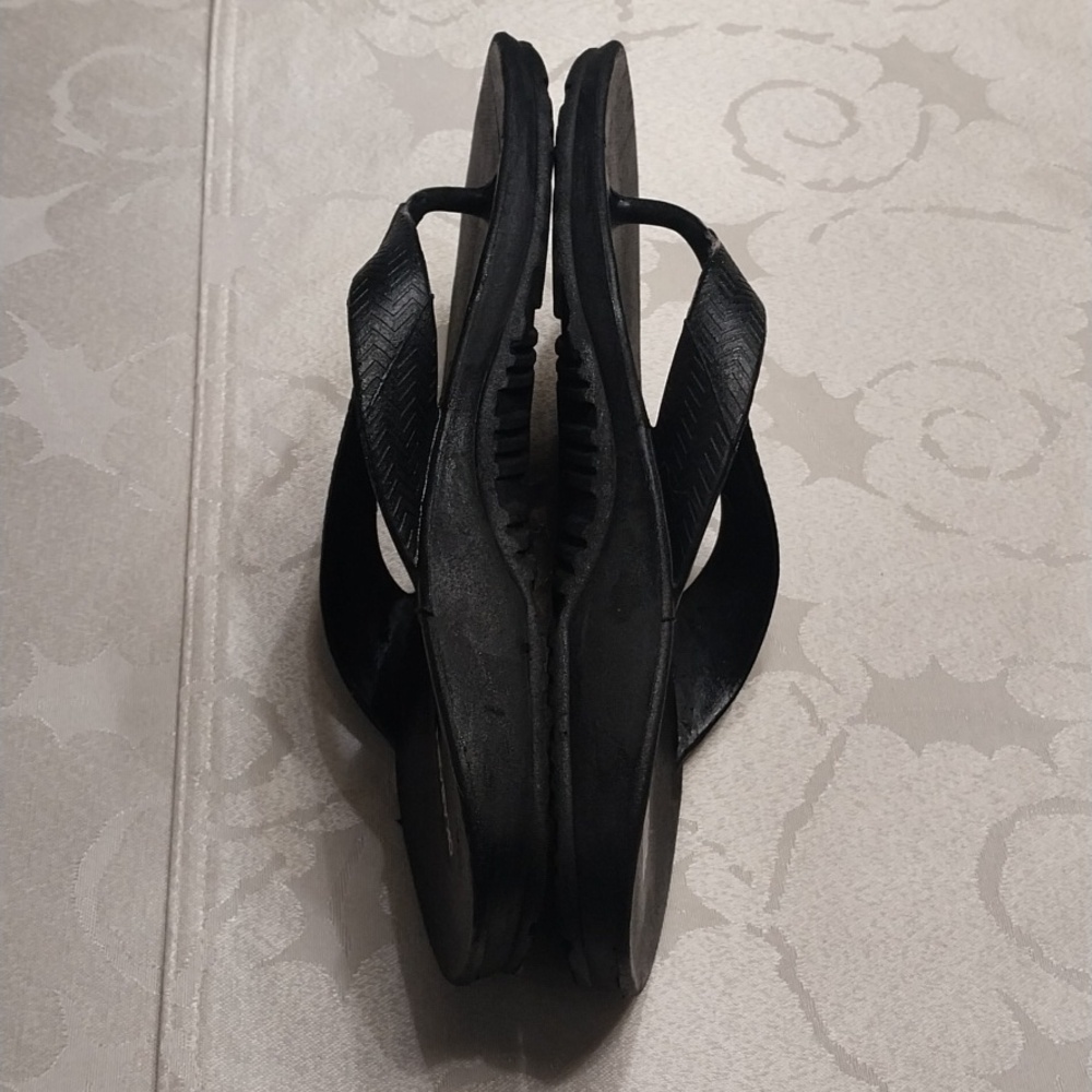 Okabashi Surf Men's Flip Flops Sandals Size Large Black Comfort Arch Support - Picture 5 of 9
